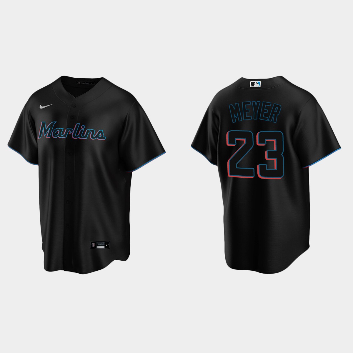 Miami Marlins Max Meyer Alternate Jersey - Black