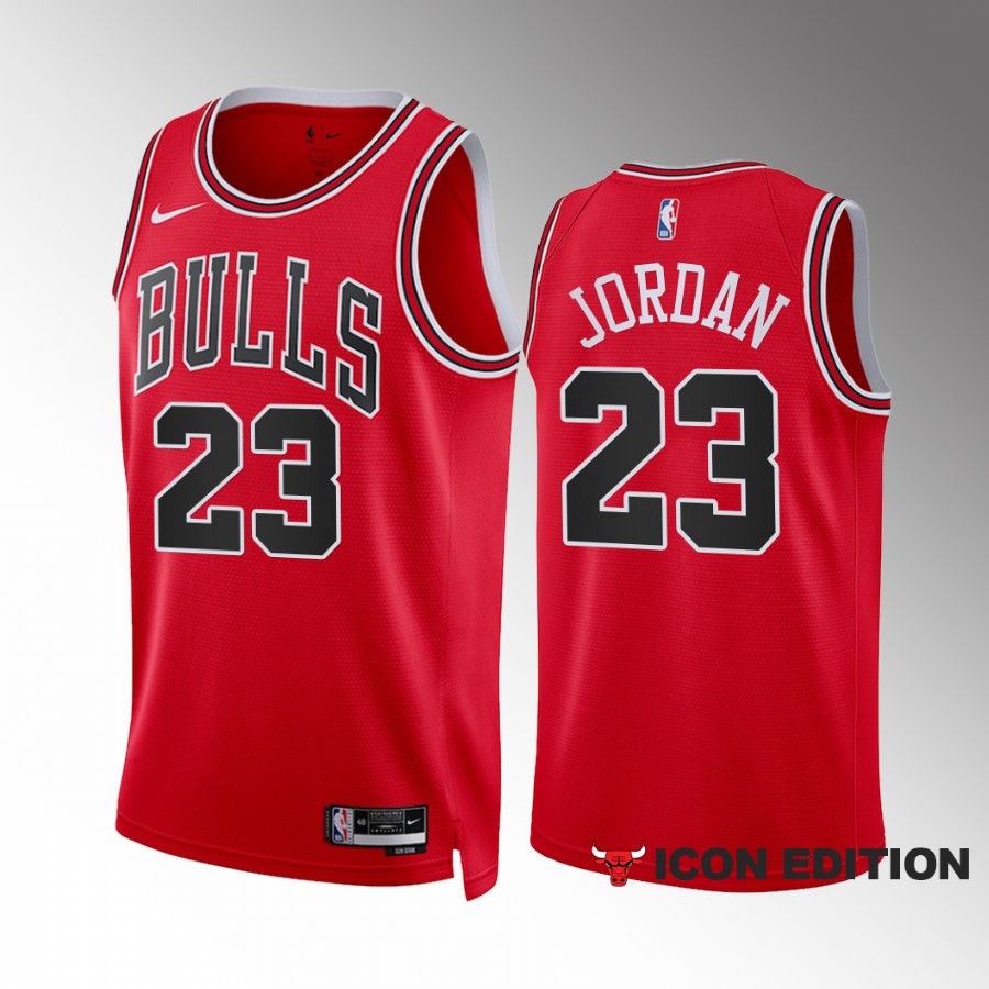 Michael Jordan Chicago Bulls Red #23 Icon Edition Jersey Swingman