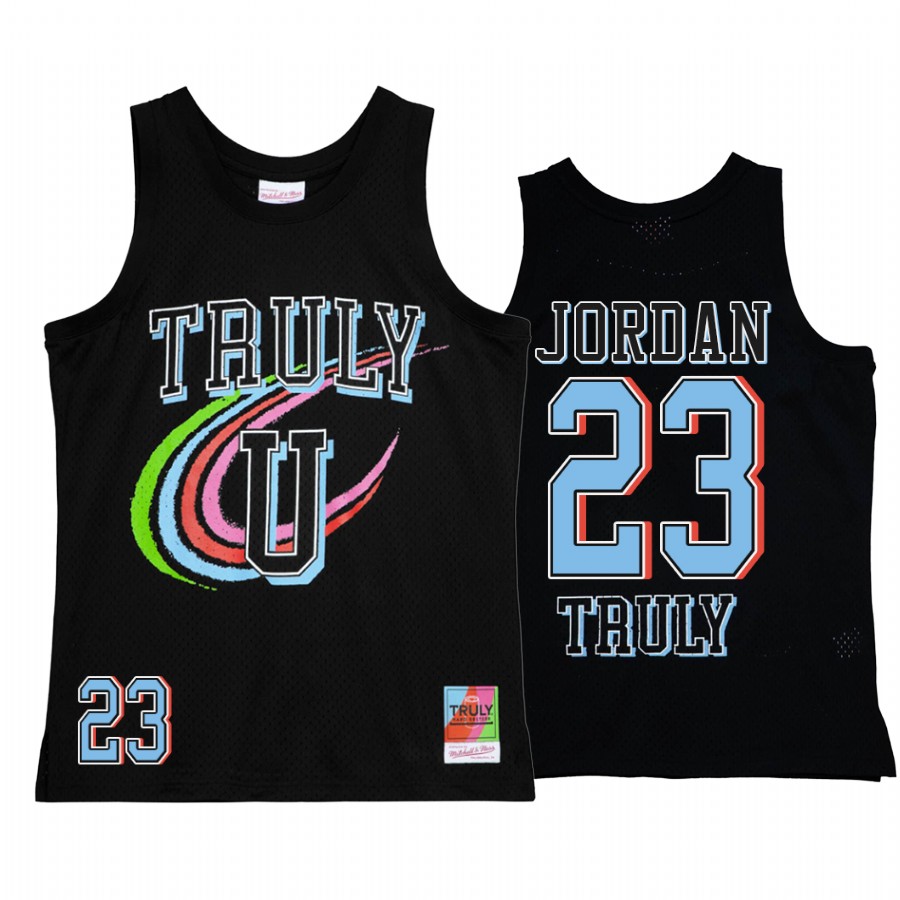 Michael Jordan 23 Chicago Bulls Truly U Black Jersey Mitchell Ness Tank