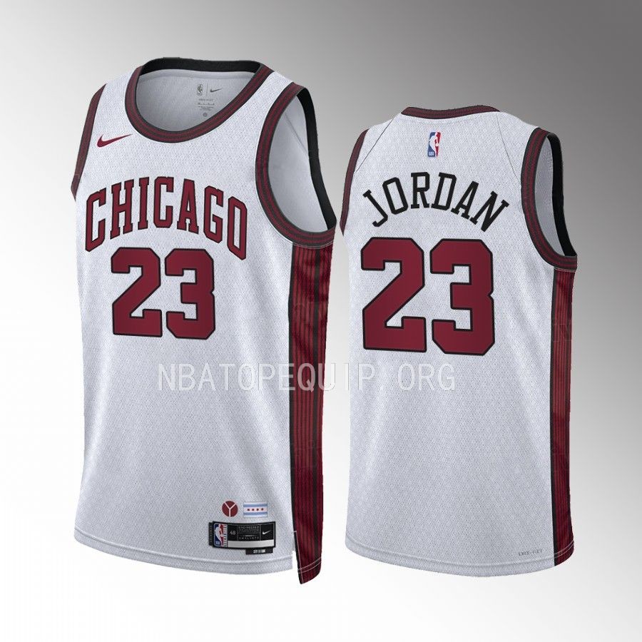 Michael Jordan Chicago Bulls City Edition White #23 Jersey Swingman