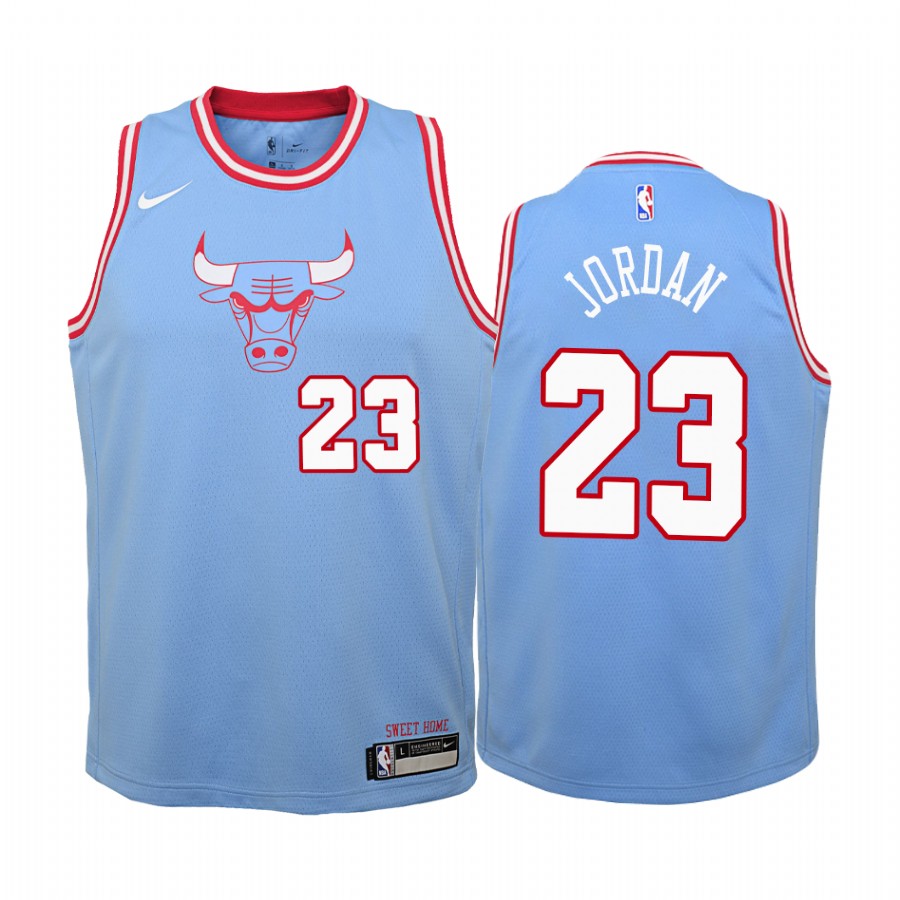 Michael Jordan Chicago Bulls Blue City Edition  Retired number Jersey - Youth