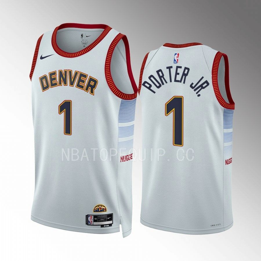 Michael Porter Jr. Denver Nuggets White #1 City Edition Jersey Swingman