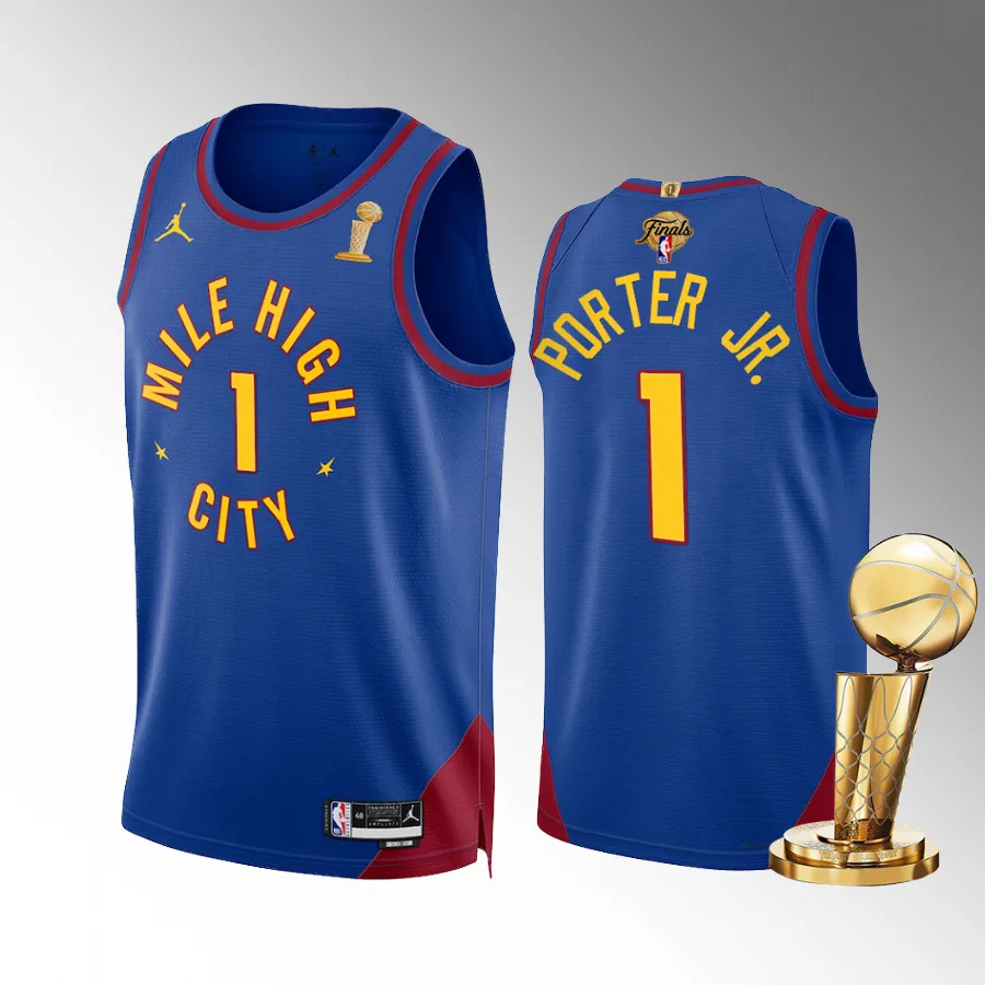 Michael Porter Jr. Finals Champions Denver Nuggets Blue #1 Jersey Statement