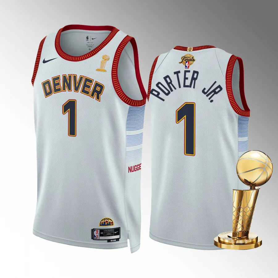 Michael Porter Jr. Finals Champions Denver Nuggets White #1 Jersey City Edition