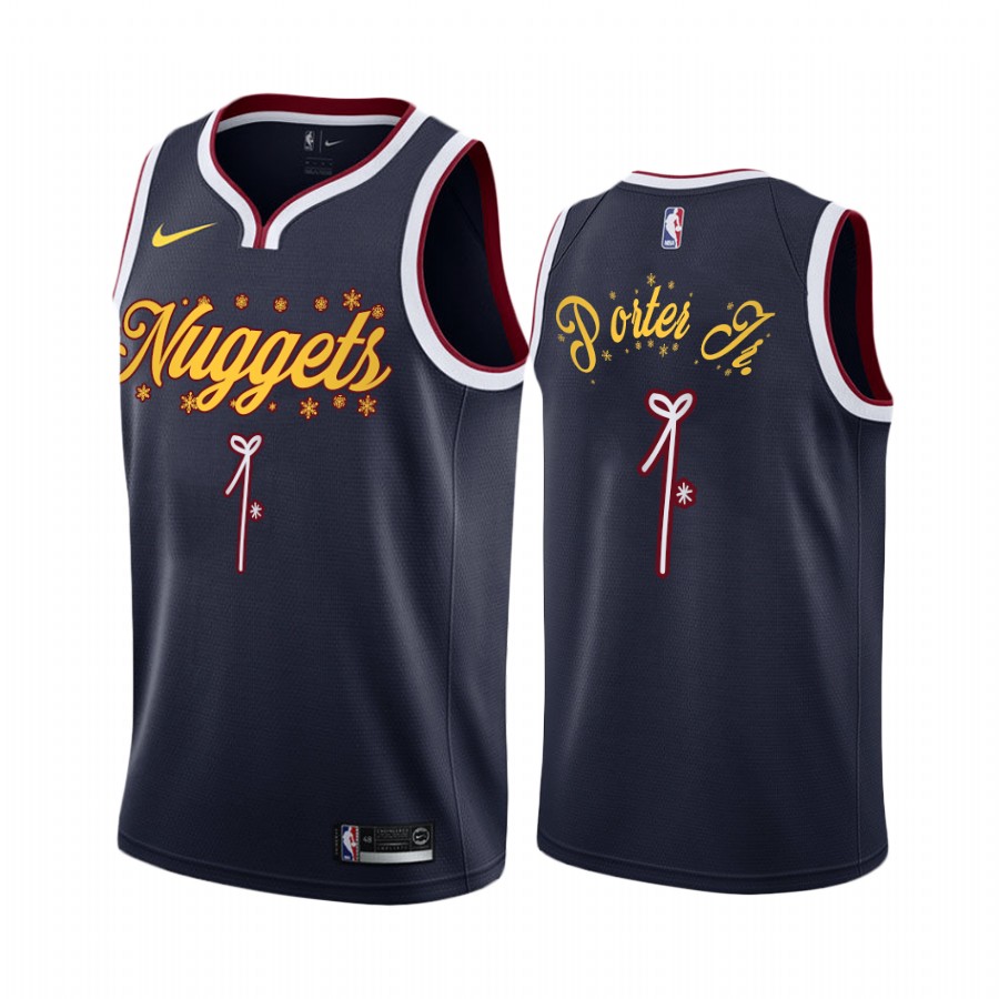 Michael Porter Jr. Denver Nuggets Christmas Night Navy Jersey Festive Special Edition