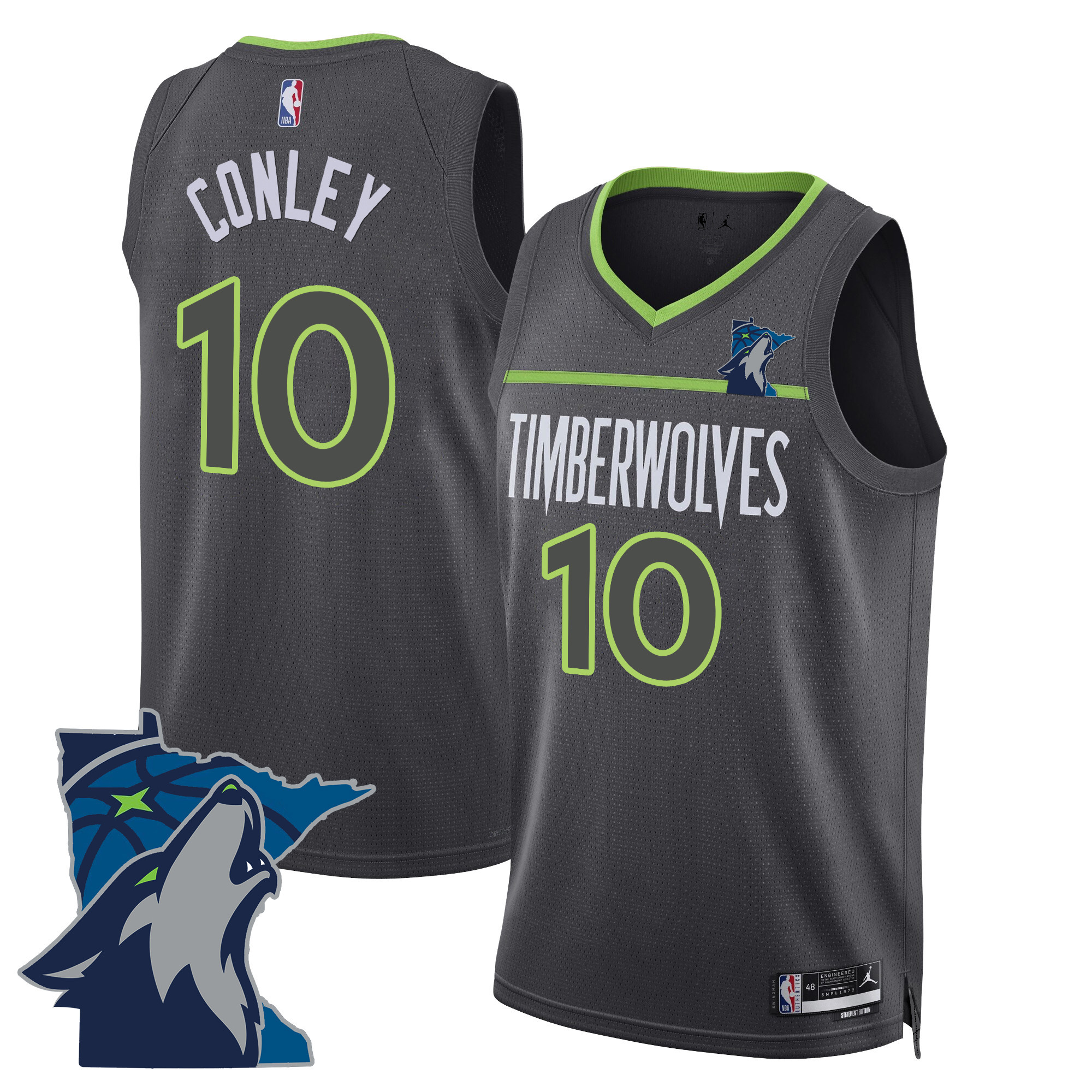 Mike Conley Men's Minnesota Timberwolves Swingman - Minnesota Patch Statement Jersey - All Stitched