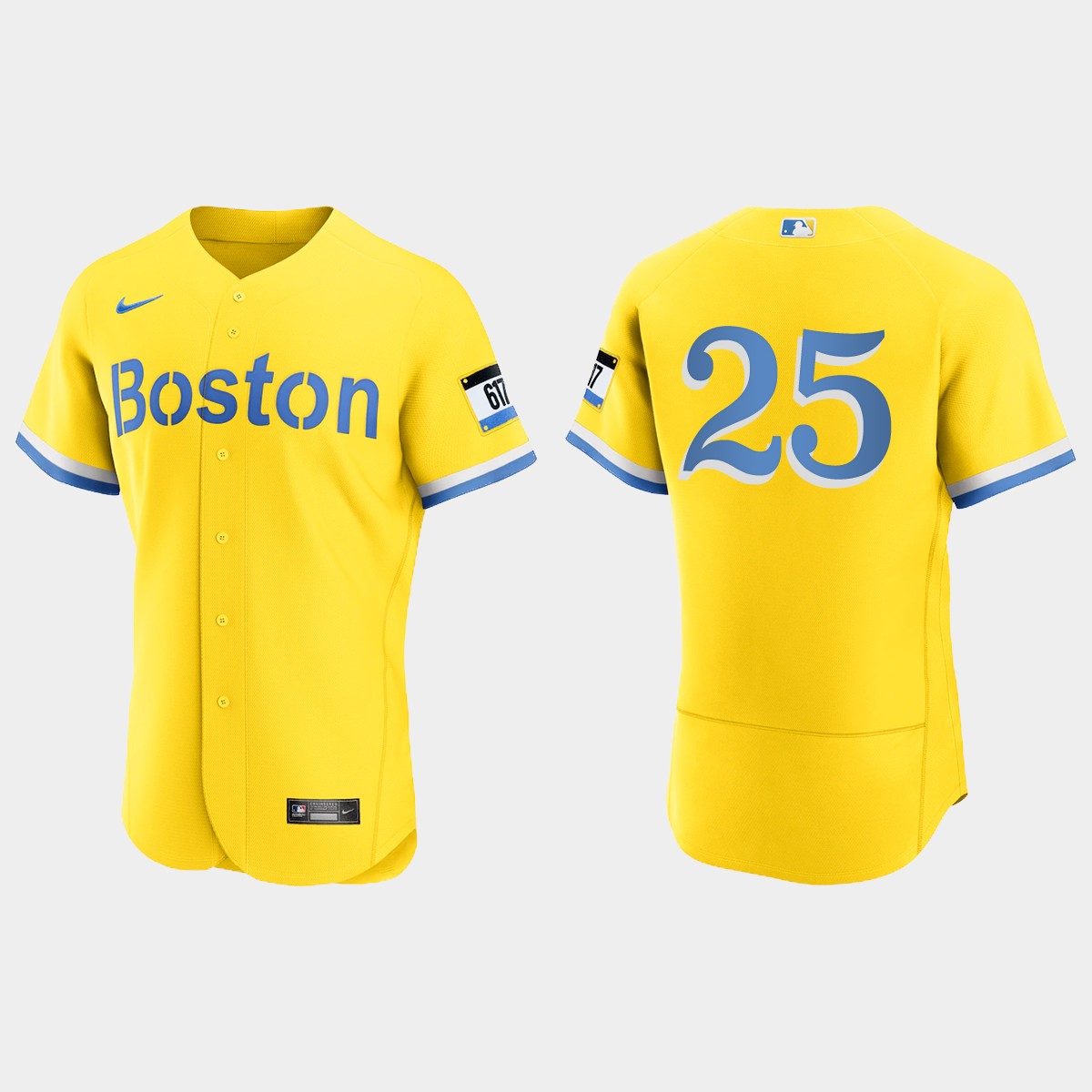 Mike Lowell Boston Red Sox City Connect Jersey - Gold Light Blue