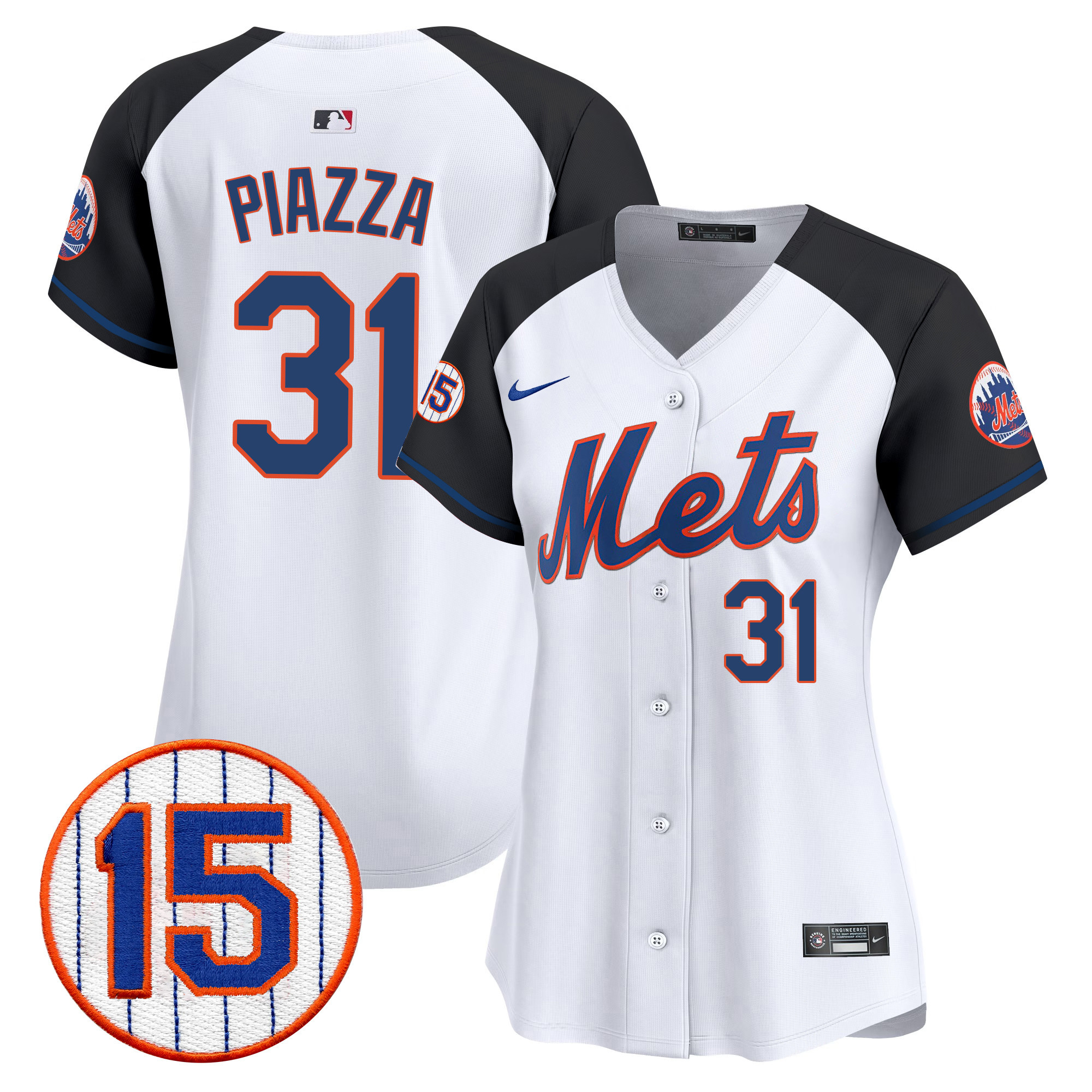 Mike Piazza Women's New York Mets Jerry Grote Patch Vapor Premier Limited Alternate Jersey