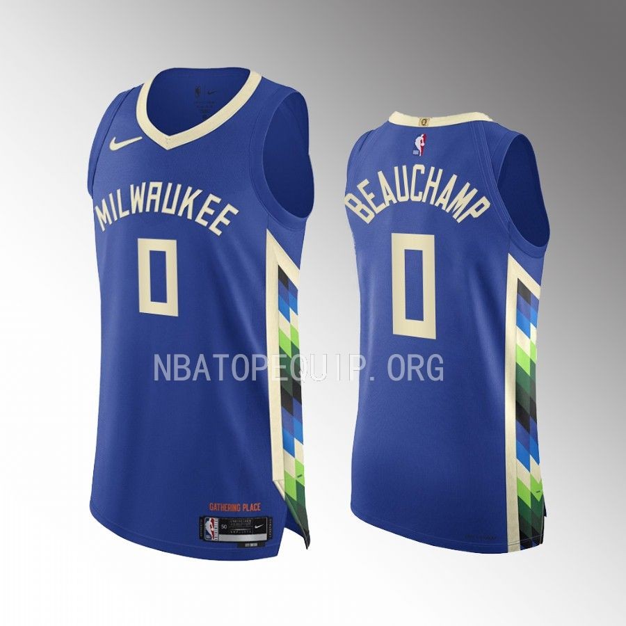 Milwaukee Bucks #0 MarJon Beauchamp Royal Jersey City Edition