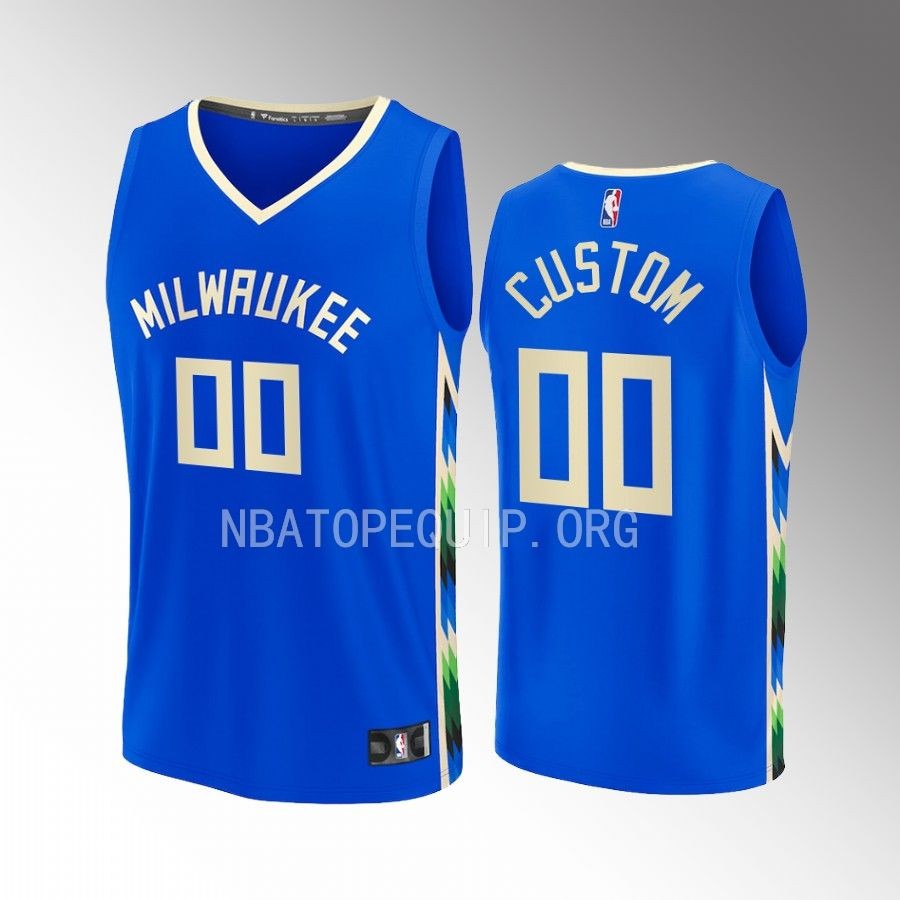 Milwaukee Bucks #00 Custom City Edition Jersey Fastbreak Royal