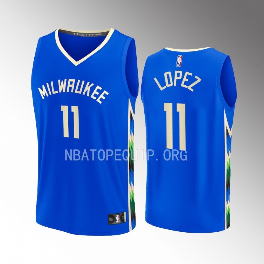 Milwaukee Bucks #11 Brook Lopez City Edition Jersey Fastbreak Royal