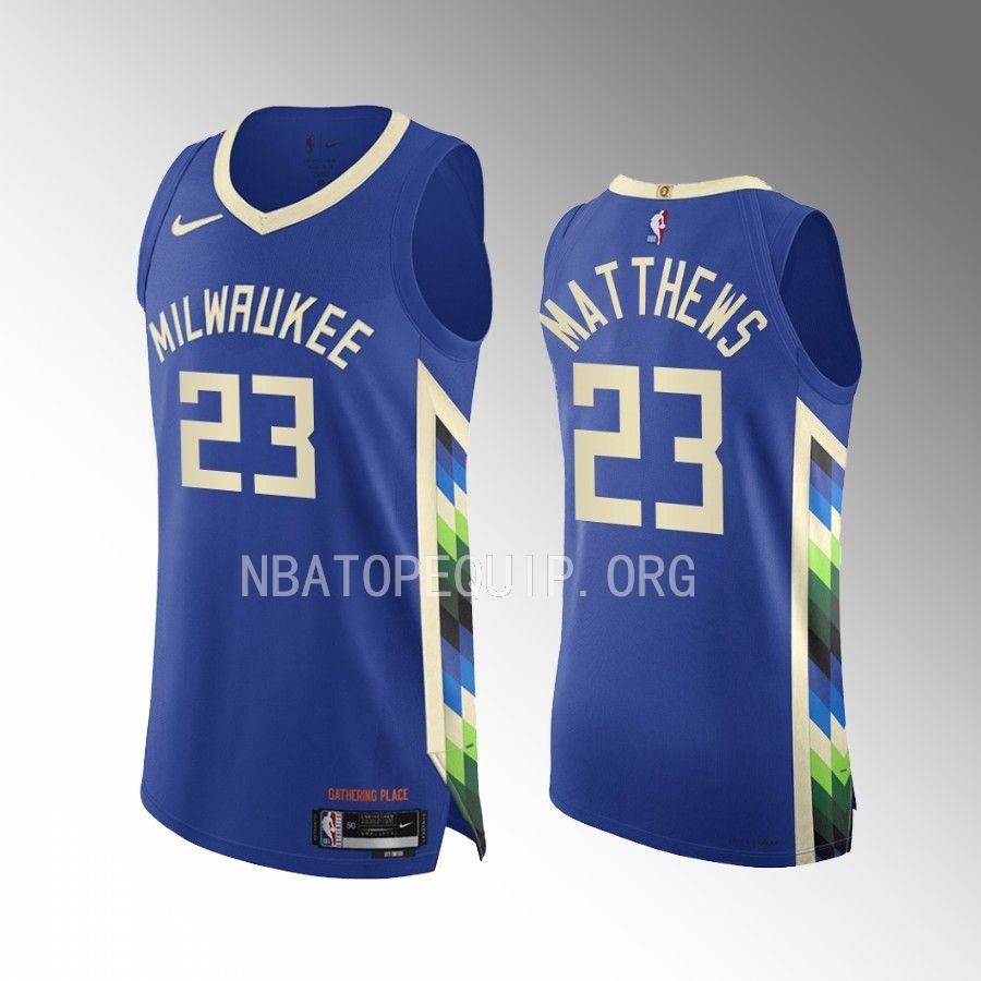 Milwaukee Bucks #23 Wesley Matthews Royal Jersey City Edition