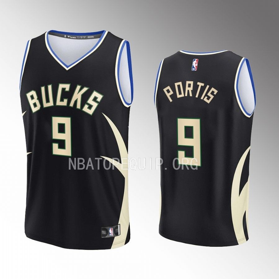 Milwaukee Bucks #9 Bobby Portis Statement Edition Jersey Fast Break Black