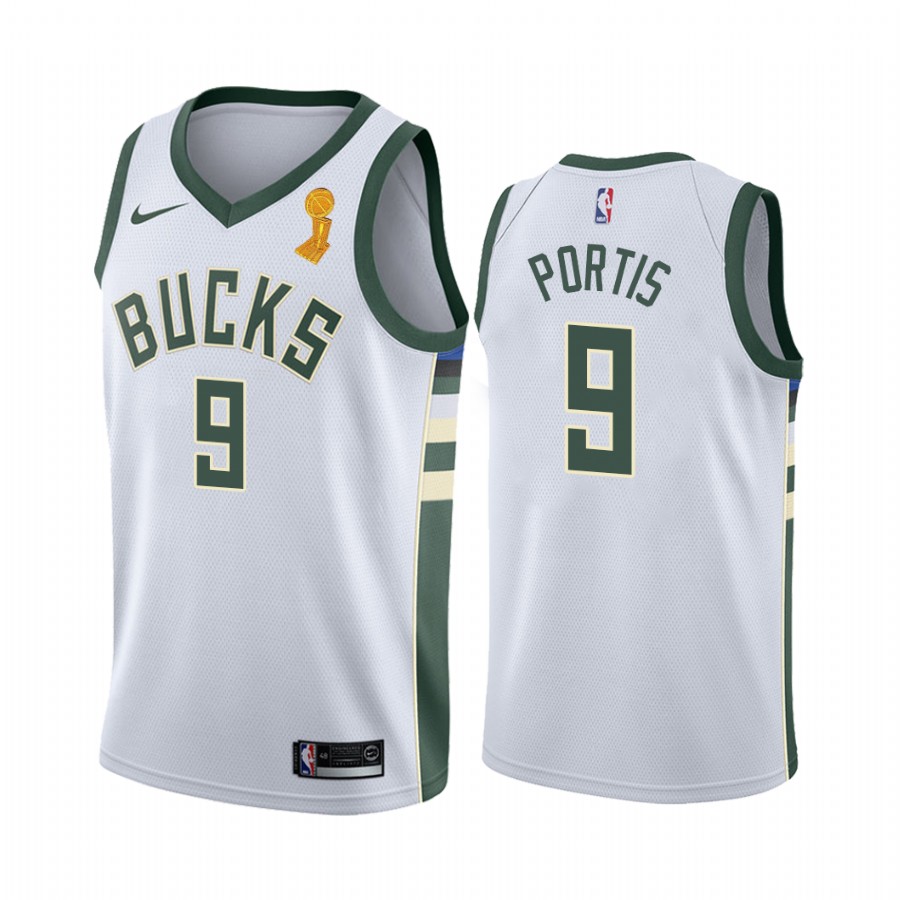 Milwaukee Bucks Bobby Portis Finals Champions Jersey White #9