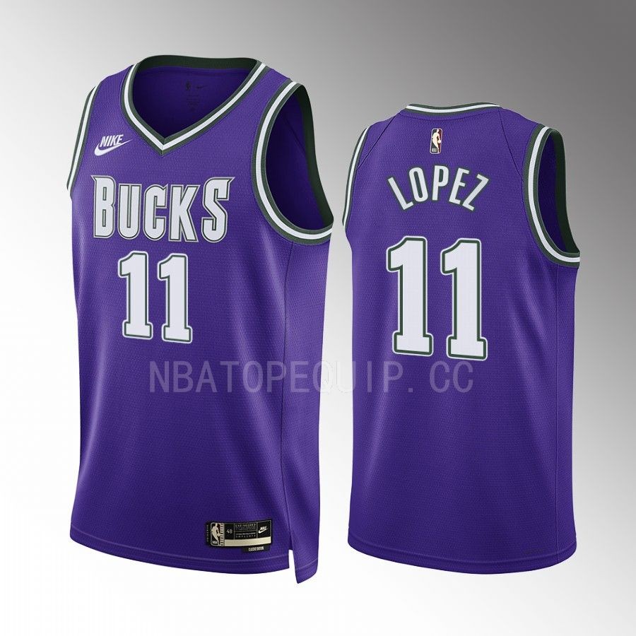 Milwaukee Bucks Brook Lopez Classic Edition Purple #11 Jersey BIG 3 ERA