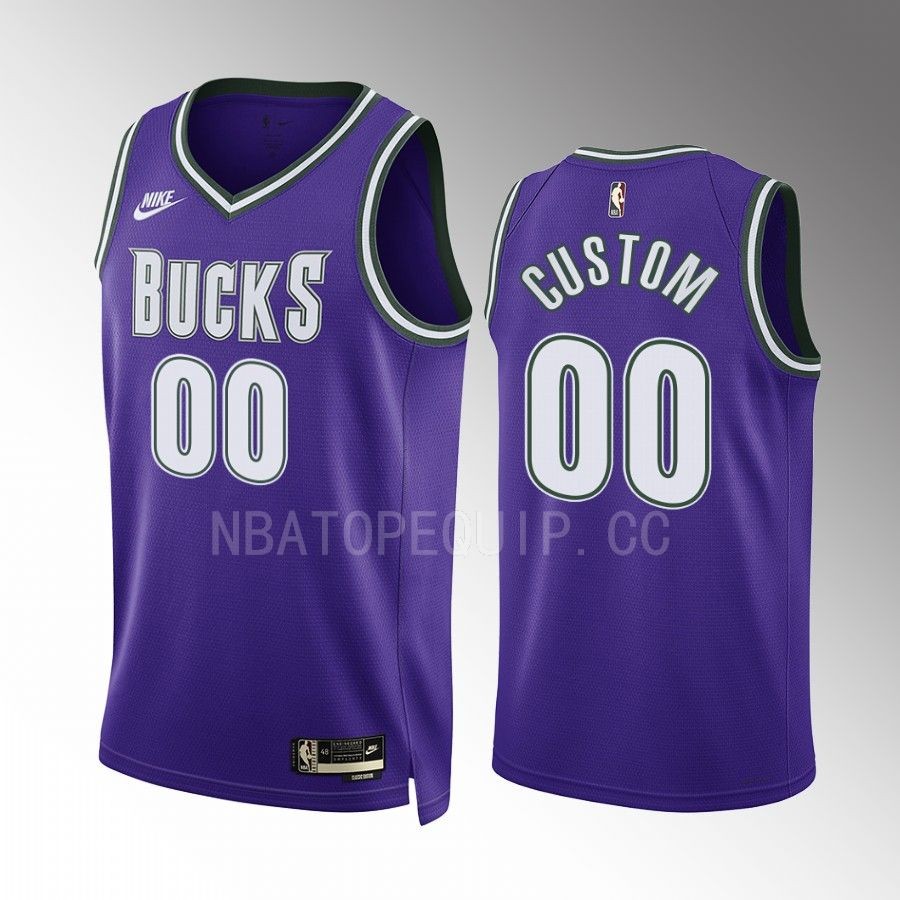 Milwaukee Bucks Custom Classic Edition Purple #00 Jersey BIG 3 ERA