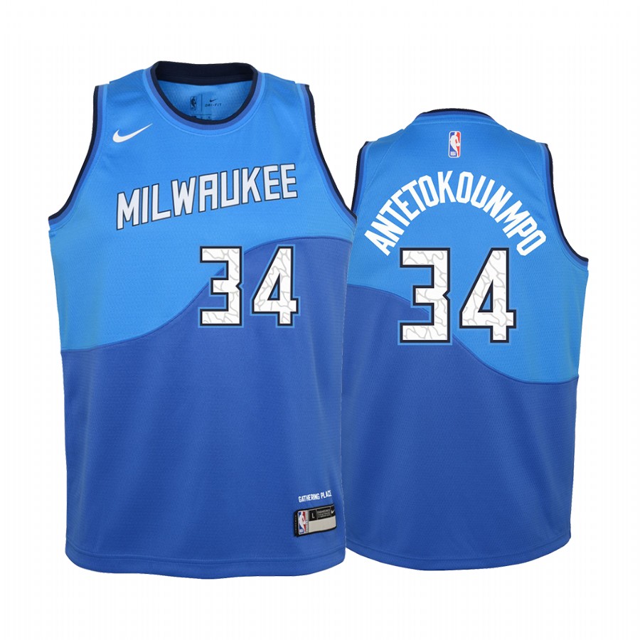 Milwaukee Bucks Giannis Antetokounmpo City Green Youth Jersey -