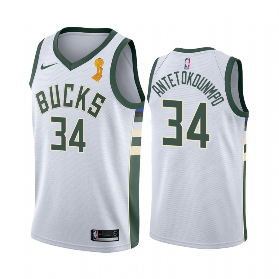Milwaukee Bucks Giannis Antetokounmpo Finals Champions Jersey White #34