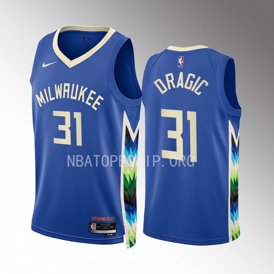 Milwaukee Bucks Goran Dragic City Edition Blue #31 Jersey Swingman