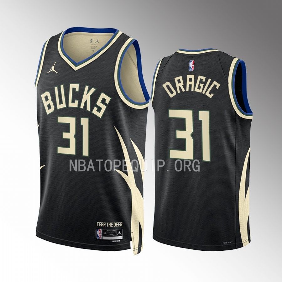 Milwaukee Bucks Goran Dragic Statement Edition Black #31 Jersey Swingman