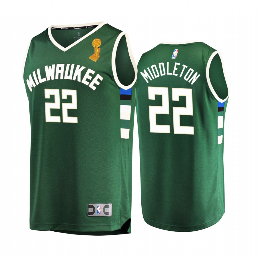 Milwaukee Bucks Khris Middleton Finals Champions Jersey Green #22
