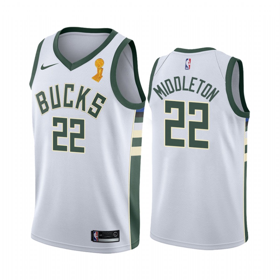 Milwaukee Bucks Khris Middleton Finals Champions Jersey White #22