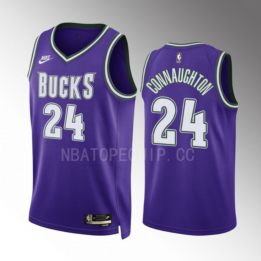 Milwaukee Bucks Pat Connaughton Classic Edition Purple #24 Jersey BIG 3 ERA