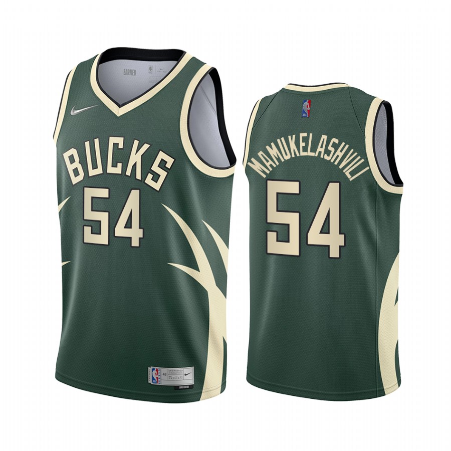 Milwaukee Bucks Sandro Mamukelashvili Draft #54 City Edition Jersey Green