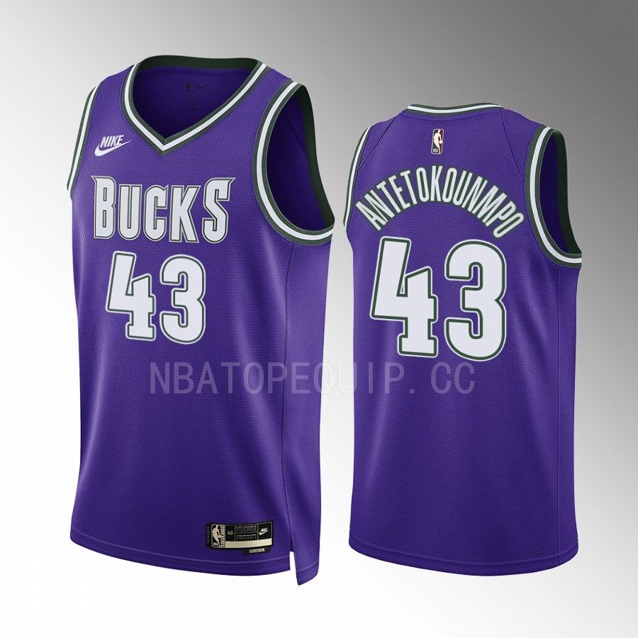 Milwaukee Bucks Thanasis Antetokounmpo Classic Edition Purple #43 Jersey BIG 3 ERA