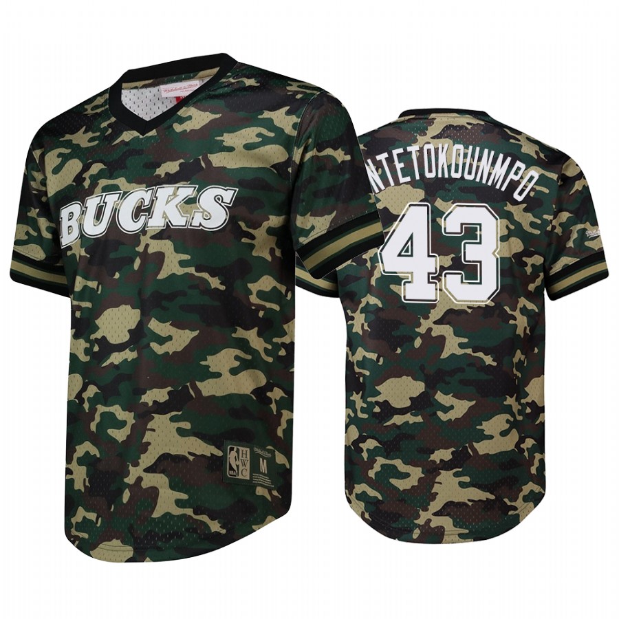Milwaukee Bucks Thanasis Antetokounmpo Camo HWC Jersey