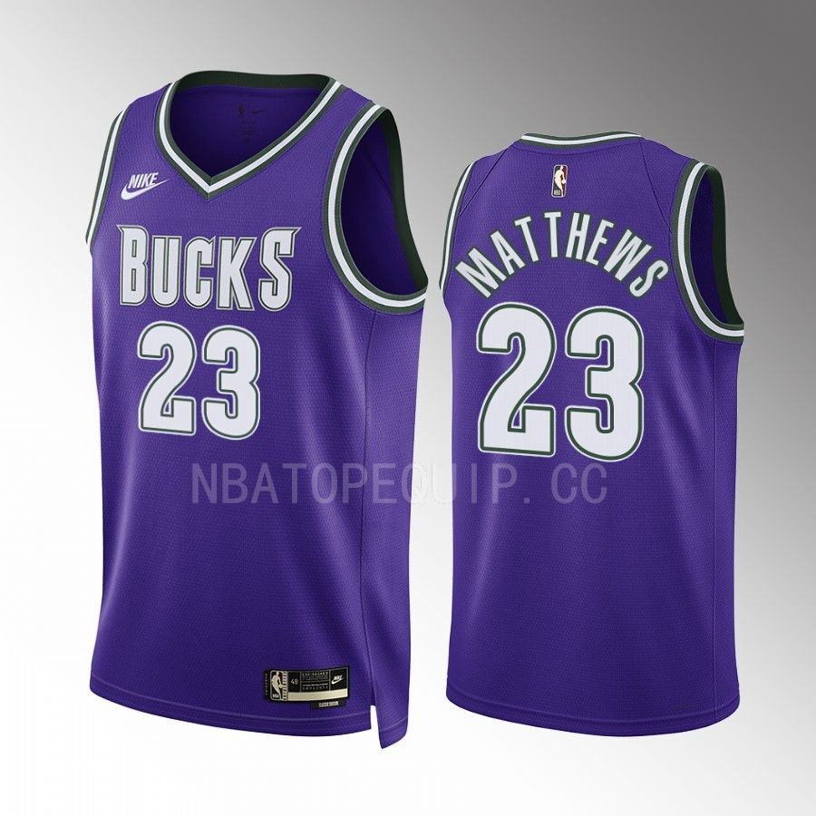 Milwaukee Bucks Wesley Matthews Classic Edition Purple #23 Jersey BIG 3 ERA