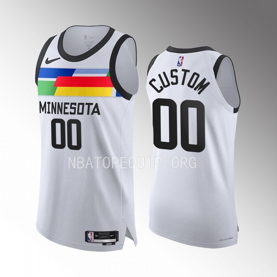 Minnesota Timberwolves #00 Custom White Jersey City Edition