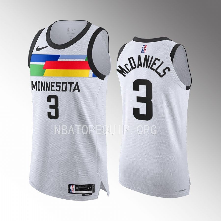 Minnesota Timberwolves #3 Jaden McDaniels White Jersey City Edition