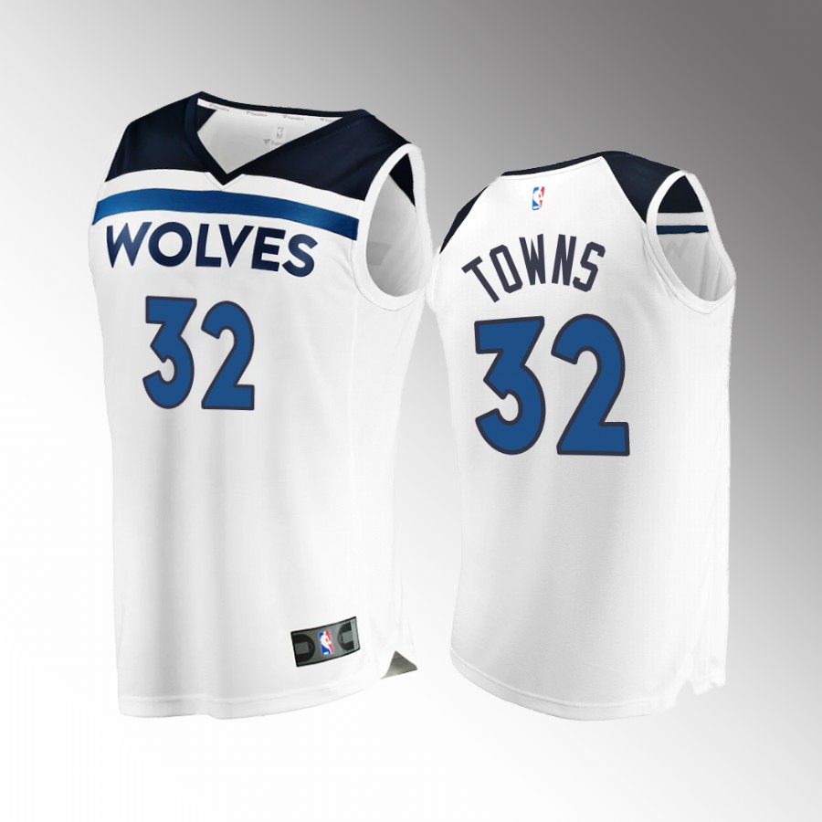 Minnesota Timberwolves #32 Karl-Anthony Towns Association Jersey White