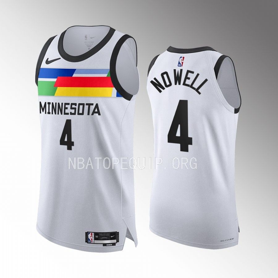 Minnesota Timberwolves #4 Jaylen Nowell White Jersey City Edition