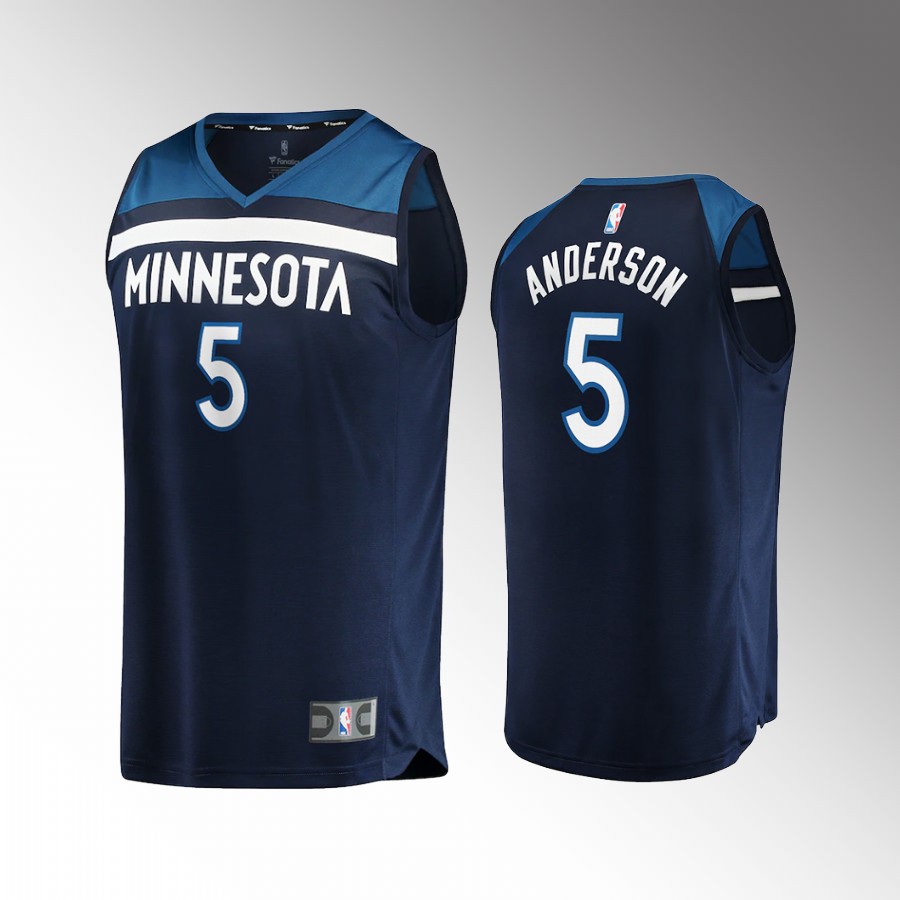 Minnesota Timberwolves #5 Kyle Anderson Icon Edition Jersey Fast Break Navy