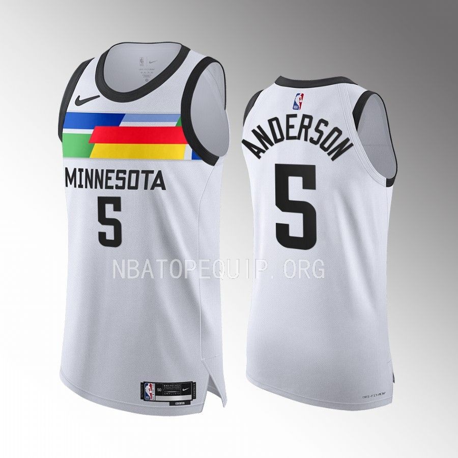 Minnesota Timberwolves #5 Kyle Anderson White Jersey City Edition