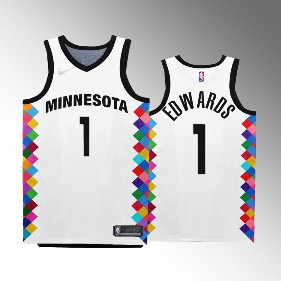 Minnesota Timberwolves Anthony Edwards City Edition White #1 Jersey Bob Dylan