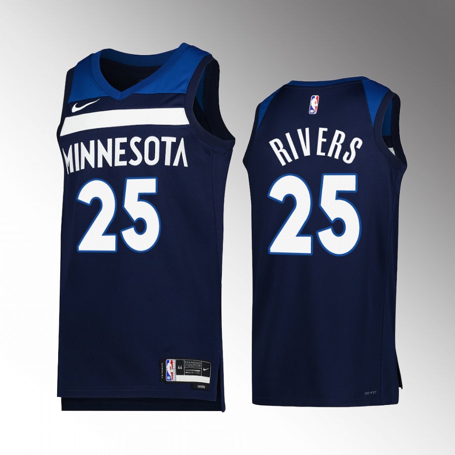 Minnesota Timberwolves Austin Rivers Icon Edition Navy #25 Jersey Swingman