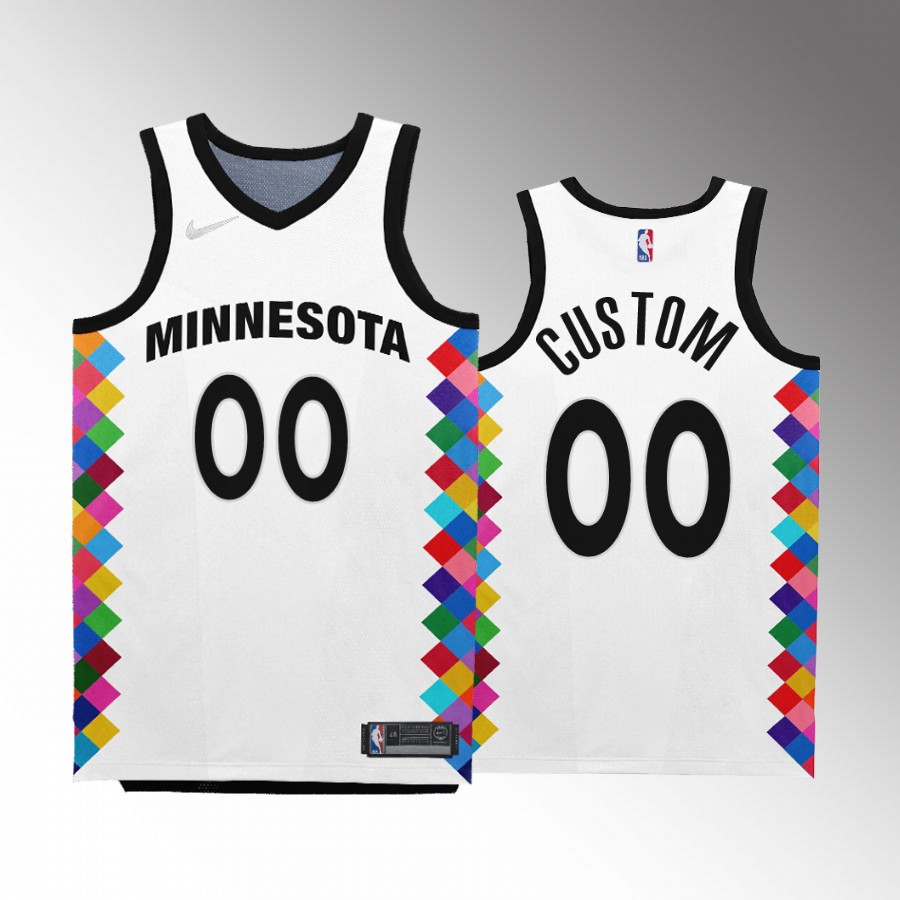 Minnesota Timberwolves Custom City Edition White #00 Jersey Bob Dylan