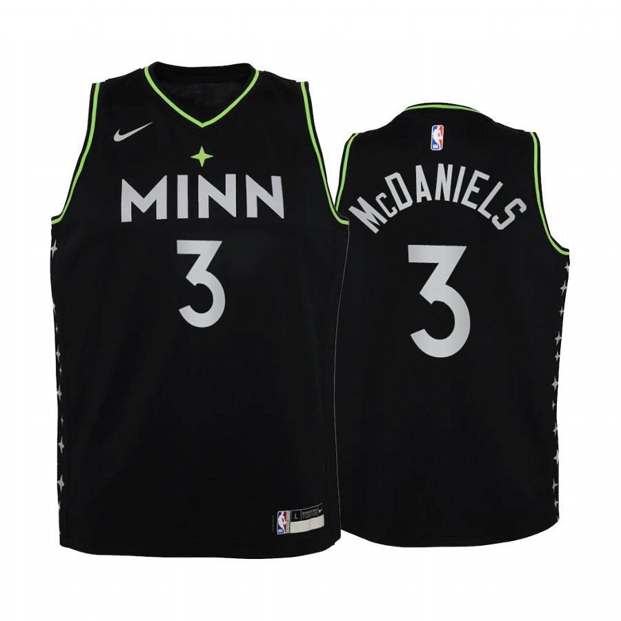 Minnesota Timberwolves Jaden McDaniels City Black Youth Jersey -