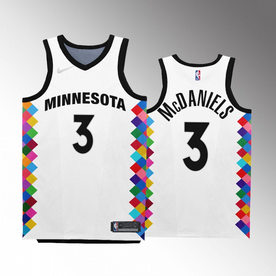 Minnesota Timberwolves Jaden McDaniels City Edition White #3 Jersey Bob Dylan