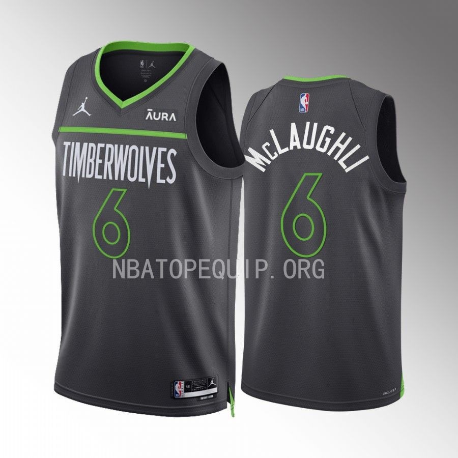Minnesota Timberwolves Jordan McLaughlin Statement Edition Anthracite #6 Jersey Swingman