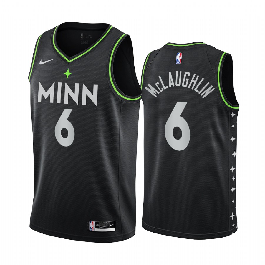 Minnesota Timberwolves Jordan McLaughlin #6 Black -25 City Edition Jersey
