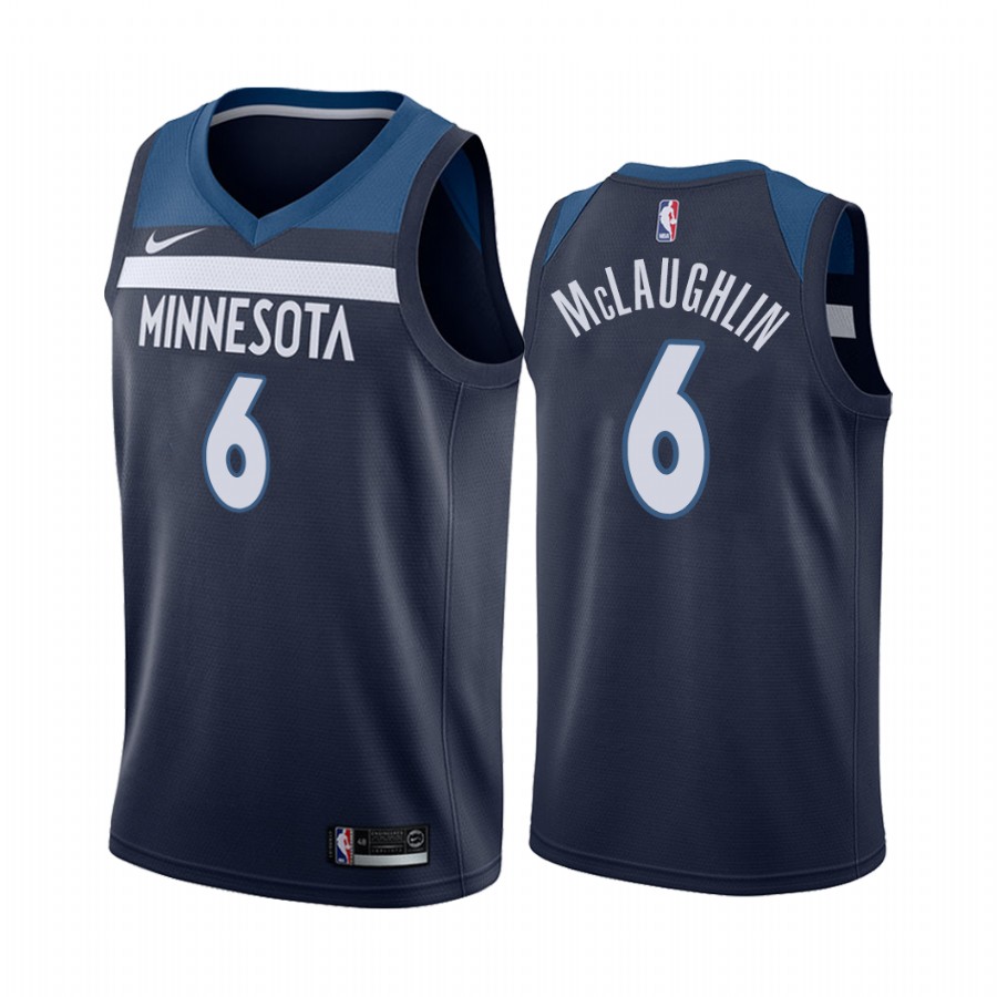 Minnesota Timberwolves Jordan McLaughlin #6 Navy -25 Icon Edition Jersey