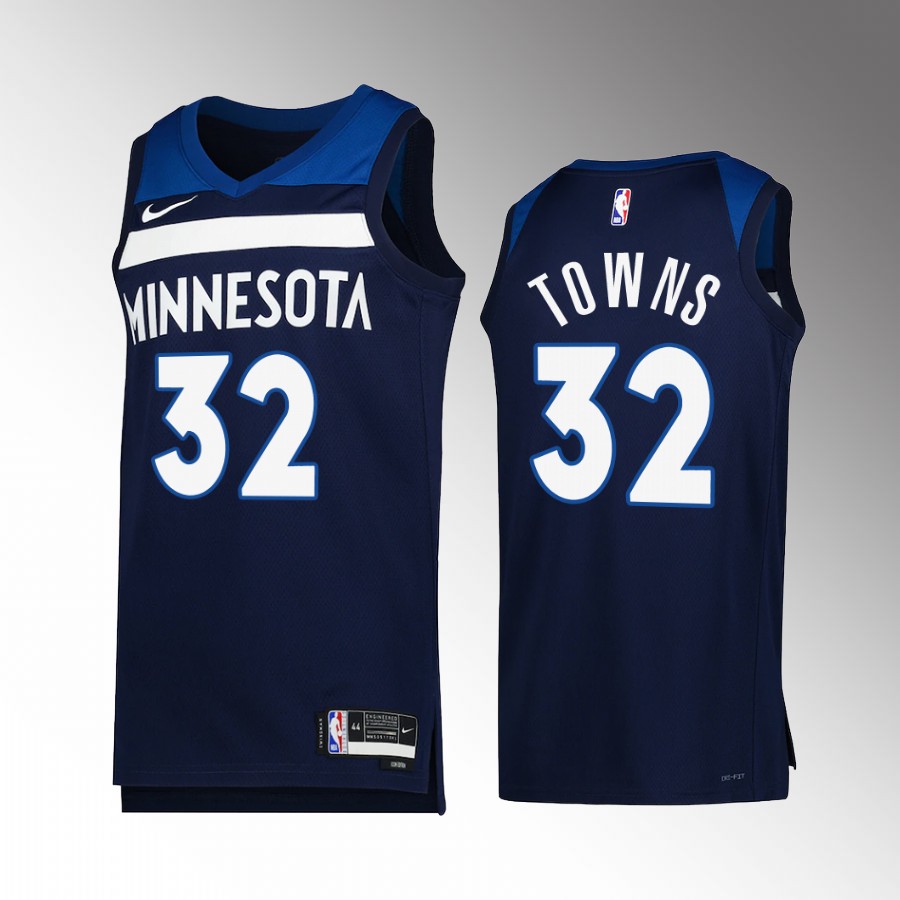 Minnesota Timberwolves Karl-Anthony Towns Icon Edition Navy #32 Jersey Swingman