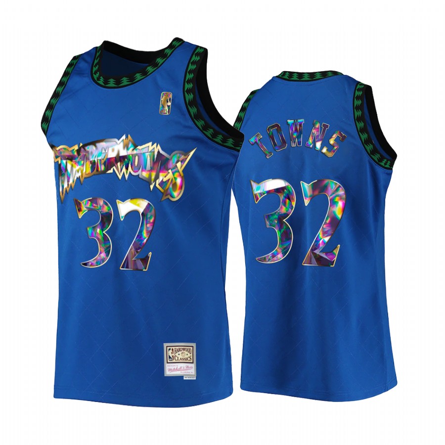 Minnesota Timberwolves Karl-Anthony Towns 75th Anniversary Diamond #32 Blue Classic Jersey