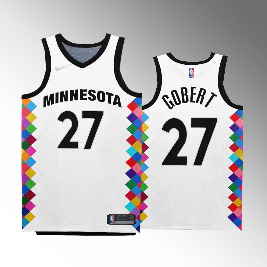 Minnesota Timberwolves Rudy Gobert City Edition White #27 Jersey Bob Dylan