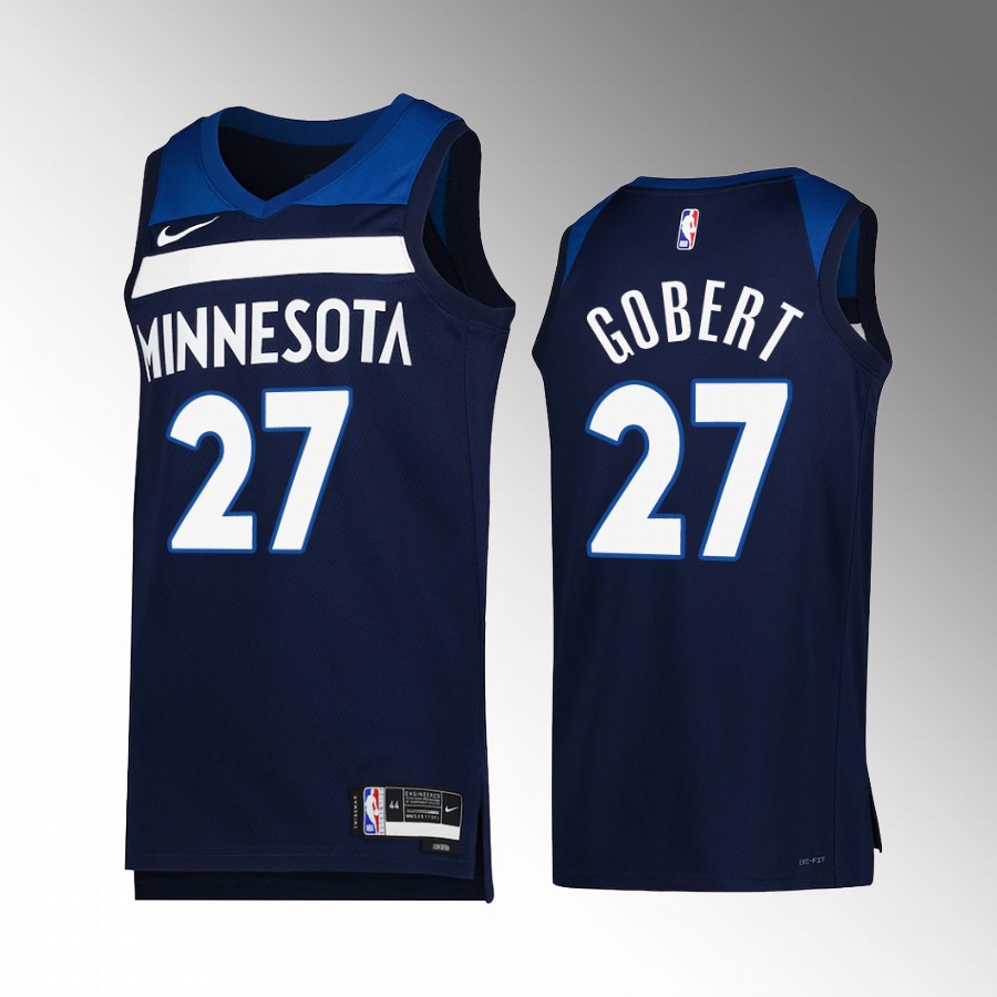 Minnesota Timberwolves Rudy Gobert Icon Edition Navy #27 Jersey Swingman