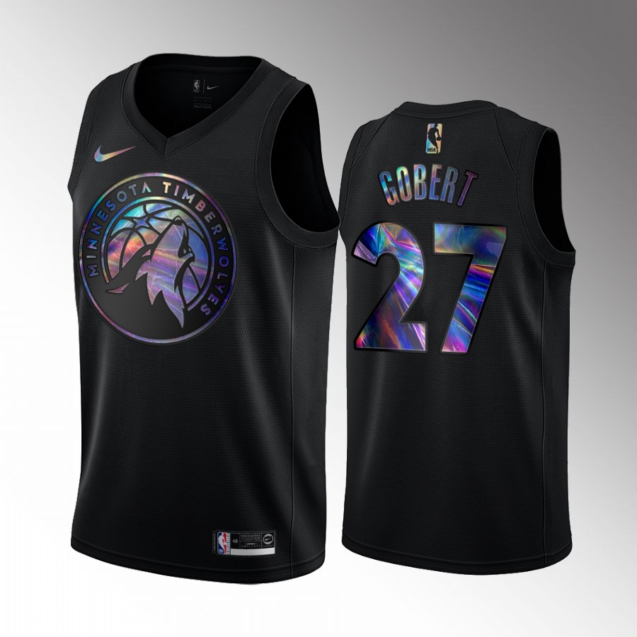 Minnesota Timberwolves Rudy Gobert #27 Jersey Iridescent Holographic Black Trade